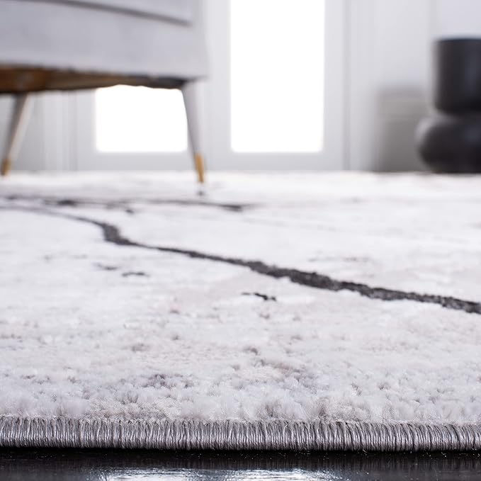 SAFAVIEH Amelia Collection Accent Rug - 3' x 5', Grey & Black, Modern Abstract Design, Non-Shedding & Easy Care, Ideal for High Traffic Areas in Entryway, Living Room, Bedroom (ALA293K)