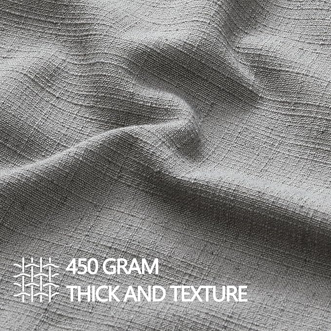 MIULEE Decorative Pillow Covers 20x20, 2 Pack Boho Farmhouse Neutral Throw Pillows for Couch, Thick Textured Modern Linen Cushion Cases Sofa Bed Living Room Home Decor, Grey