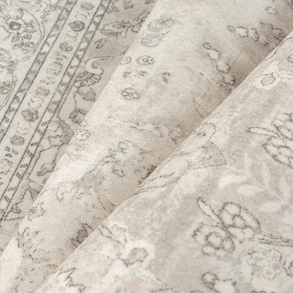 Beige 2x6 Runner Rug Washable Vintage Long Carpet for Hallway Kitchen Soft Retro Floral Low Pile Indoor Runner Non Slip Central Medallion Throw Rug for Bathroom Bedroom Laundry Dining Room