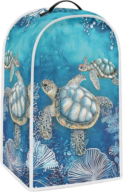 Talayituse Turtle Water Plants Print Blender Dust Cover, Fingerprint Protection Cover for Stand Mixer or Coffee Machine, Home Kitchen Appliance Covers for Stain Dust Resistant Supplies