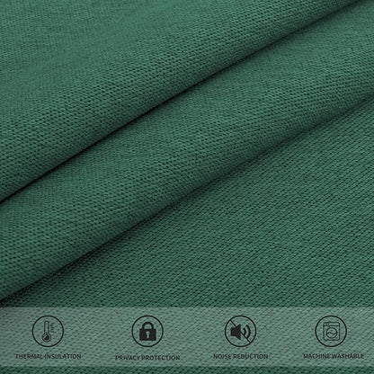 Easy-Going Linen Look Blackout Curtain Grommet Window Curtain Drapes for Bedroom, Living Room Thermal Insulated Room Darkening (2 Panels, 52x108 inch, Green)