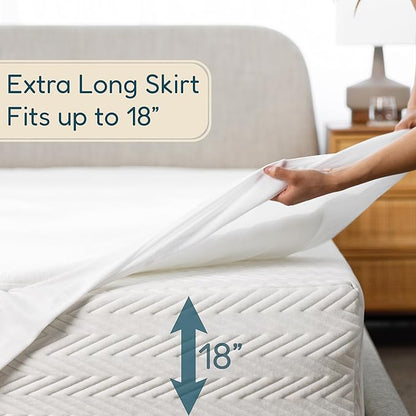 DreamOasis Waterproof Mattress Protector King Size - Premium Bamboo Viscose, Super Soft, Breathable, Machine Washable, Noiseless Bed Mattress Cover - White