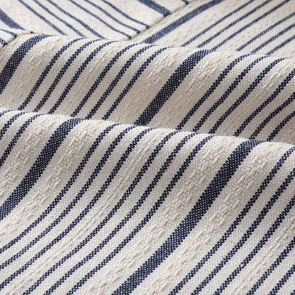 DWR Striped 3D Textured Weave Throw Pillow Covers 20x20 Set of 2, Polyester Cotton Blend in Navy, Modern Farmhouse Decorative Pillow Cases for Couch Sofa Bed Living Room