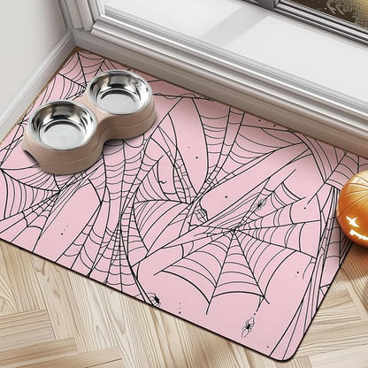 Halloween Dog Food Mats for Floors, Absorbent Dog Bowl Mat for Food and Water Dispenser Mat, Quick Dry Cat Food Mat Pet Supplies