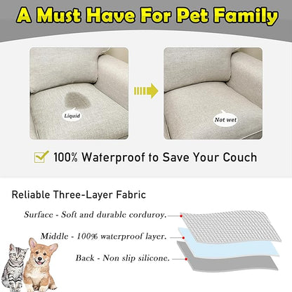 Couch Arm Covers, Waterproof Armrest Cover for Sofa, Armchair, Loveseat, Non-Slip Recliner Arm Cover, Sofa Arm Covers, Headrest Covers, Arm Chair Covers Set of 2 (Cream White, 24"×20")