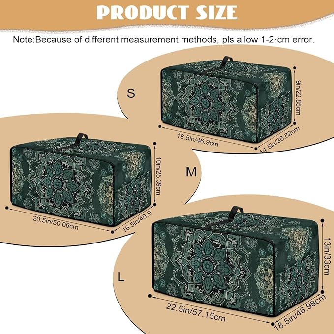 Green Boho Mandala Floral Print Microwave Oven Cover Dust-Proof Microwave Oven Grill Cover Protector Universal Waterproof Kitchen Appliance Protector Dirt and Fingerprint Protection, S