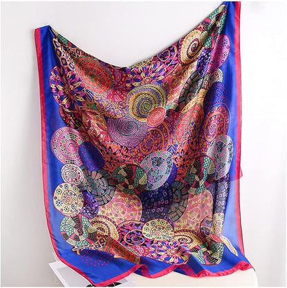 Fashion Scarves Scarf 100% Silk Feeling Scarf Silk Like Scarves Long Lightweight Sunscreen Shawls for Women