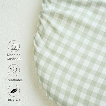 Gllquen Baby Bassinet Sheets 4 Pack, Breathable Cozy Fitted Mattress Sheet, Elastic Travel Crib Fashionable Pattern, Standard Cradle Safe Sheets for Baby Boys Girls 32"x16"(Forest Tale)