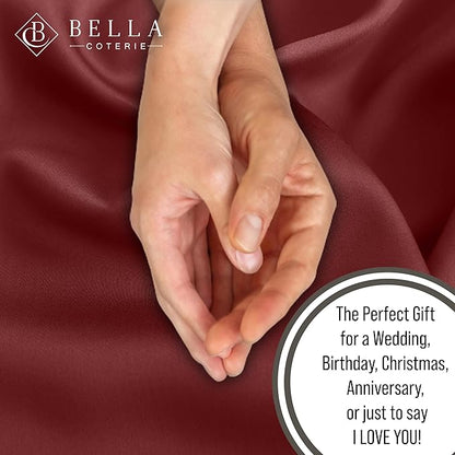 Bella Coterie Luxury Bamboo Viscose 34” Split Top King Size Sheet Set | 1 Fitted Sheet for Sleep Number & Adjustable Beds | 100% Organically Grown | Cooling & Soft | 18” Deep Pocket [Merlot]