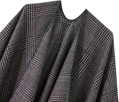 Women's Vintage Pattern Open Front Poncho Cape Shawl Winter Shawl Wraps