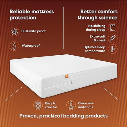 HOSPITOLOGY PRODUCTS King Mattress Protector Hypoallergenic Natural Cotton - Waterproof - Fitted Cover - Machine Washable - 78" x 80"L