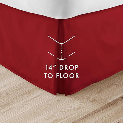 Linen Market Bed Skirt - Ultra Soft Microfiber - Easy Fit with 14" Tailored Drop - Hotel Quality, Shrinkage & Fade Resistant - Bed Cover - Cal King Bed Skirt - Bedroom Décor - (Cal King, Burgundy)