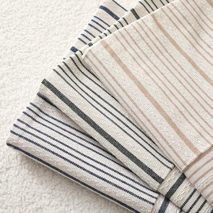 DWR Striped 3D Textured Weave Throw Pillow Covers 18x18 Set of 2, Polyester Cotton Blend in Black, Modern Farmhouse Decorative Pillow Cases for Couch Sofa Bed Living Room