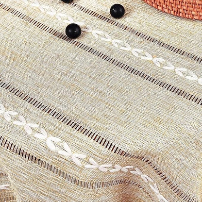 Bedside Table Cloth with Tassel Small Table Cover for Nightstand,Bedside Table TV Microwave (Coffee, 17.7 * 39.4inches)