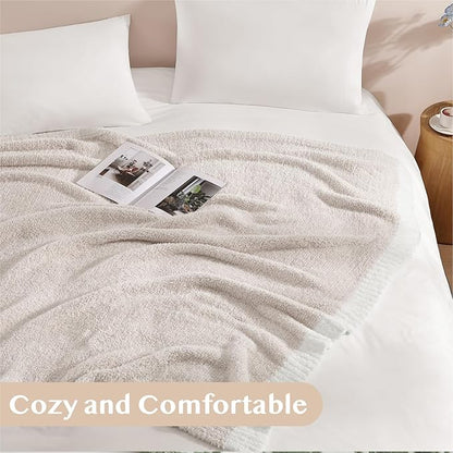 WRENSONGE Throw Blanket Cationic Dyeing Taupe Soft Cozy Fluffy Warm Hand Made Throw Blankets for Couch, Sofa, Chair, Bed, Camping, Picnic, Travel Lightweight Bed Blanket - 50"*60"