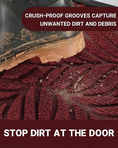 Yimobra Front Door Mat Outdoor Indoor, 29.5x17 All-Season Waterproof Door Mat Outside Entrance, All-Weather Non-Slip Outside Doormat for Garage Patio Entryway, Red