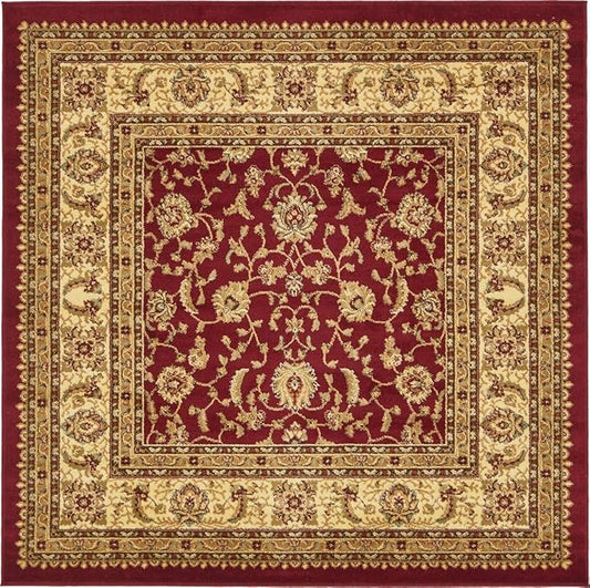 Unique Loom Voyage Collection Traditional Oriental Classic Intricate Design Area Rug (6' 0 x 6' 0 Square, Terracotta/Ivory)