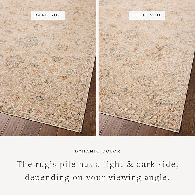 Loloi Chris Loves Julia Palma Collection PLM-11 Natural/Multi 2'-7" x 12'-0" Fringe Runner Rug Vintage Style Boho Living Room Bedroom Carpet