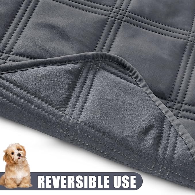 Smiry Waterproof Dog Bed Cover Blanket 40x90, Soft Reversible Pet Blanket, Washable Leakproof Cats Dogs Couch Cover for Sofa, Couch, Furniture, Lattice, Dark Grey/Dark Grey