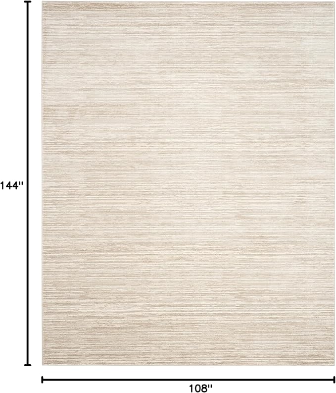 SAFAVIEH Vision Collection Area Rug - 9' x 12', Creme, Modern Ombre Tonal Chic Design, Non-Shedding & Easy Care, Ideal for High Traffic Areas in Living Room, Bedroom (VSN606F)