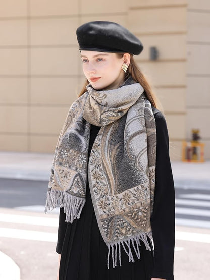 Wander Agio Warm Fashion Scarf Long Shawl Large Blanket Winter Wraps Scarves for Women Cashmere Jacquard Vintage Paisley