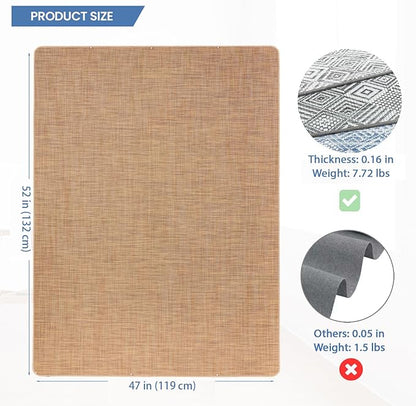 Office Chair Mat for Hardwood Floor, 52" x 47" Desk Computer Chair Mat for Hard Wood and Tile Floor, Large Anti-Slip Hard Floor Protector, PVC Mat Desk Rug for Office Home