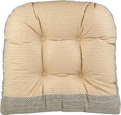 Klear Vu Gripper Overstuffed Universal Non-Slip Dining Chair Cushions for Kitchen Decor or Office Use, U-Shaped Skid-Proof Seat Pad, 17x17 Inches, 2 Count (Pack of 1), Honeycomb Natural