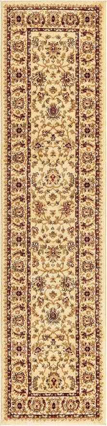 Unique Loom Voyage Collection Traditional Oriental Classic Area Rug (2' 0 x 8' 0 Runner, Ivory/Gold)