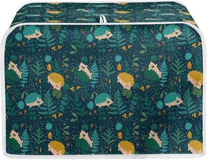 Flowers Hedgehog Printed 2 Slice Kitchen Machine Covers, Dustproof Toaster Cover Fits Most Standard Toaster, Small Kitchen Appliance, Bread Maker Protector