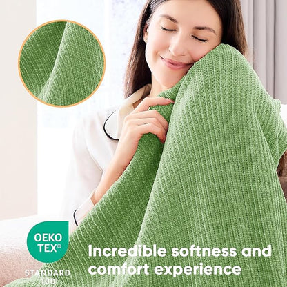 inhand Basil Throw Blanket for Couch Bed,Chunky Chenille Woven Soft Warm Christmas Blankets Gifts for Women with Tassels,Lightweight Cozy Boho Farmhouse Fall Winter Decor,50"x60",Extra Thick