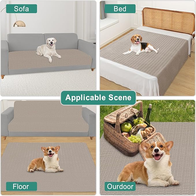 Foxdecor Couch Cover Sofa Covers Washable, Dog Bed Cover Couch Covers for 3 Cushion Couch Sofa Pet Friendly, Dog Couch Cover Furniture Covers for Pets.(Brown 40x50 inch)