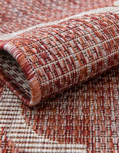 Unique Loom Outdoor Trellis Collection Area Rug (3' 1" x 6' 1" Hearth Rust Red/Ivory)