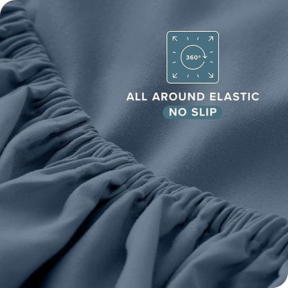 Bare Home King Sheet Set - Luxury 1800 Ultra-Soft Microfiber King Bed Sheets - Double Brushed - Deep Pockets - Easy Fit - 4 Piece Set - Bedding Sheets & Pillowcases (King, Bering Sea)