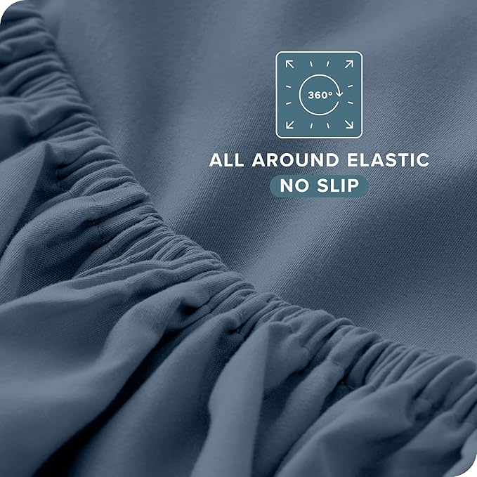Bare Home Full Sheet Set - Luxury 1800 Ultra-Soft Microfiber Full Bed Sheets - Double Brushed - Deep Pockets - Easy Fit - 4 Piece Set - Bedding Sheets & Pillowcases (Full, Bering Sea)