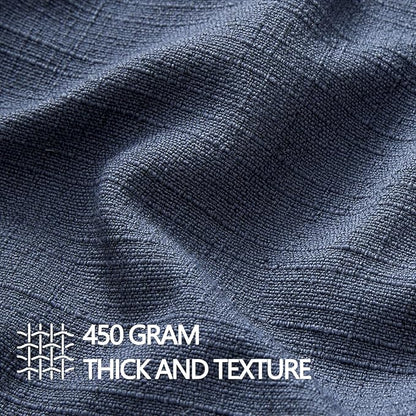 MIULEE Decorative Pillow Covers 20x20, 2 Pack Boho Farmhouse Neutral Throw Pillows for Couch, Thick Textured Modern Linen Cushion Cases Sofa Bed Living Room Home Decor, Navy Blue