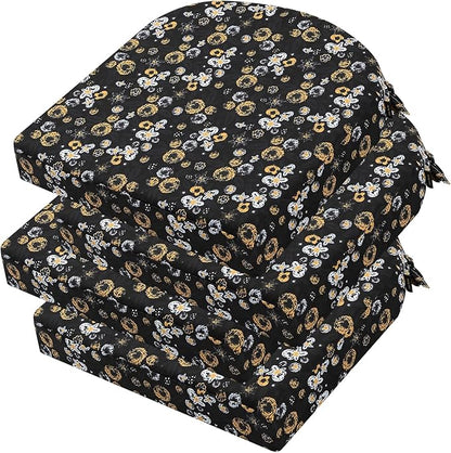 idee-home Outdoor Chair Cushions Set of 4, Thick 17" x 17" x 3" Outdoor Seat Cushions Patio Furniture Waterproof with Ties, Dining Pads