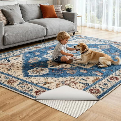 Songrey Non-Slip Rug Pad 2x8 FT, Extra Thick Carpet Pads for Hard Surfaces, Prevents Sliding and Secures Rugs, Provides Floor Protection with Comfort Cushioning