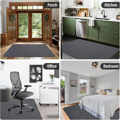 Office Chair mat for Hardwood Floor,55"x35" Anti-Slip Floor Protector for Home Office,Under Desk Mat,Computer Chair mat for Rolling Chairs Dark Grey