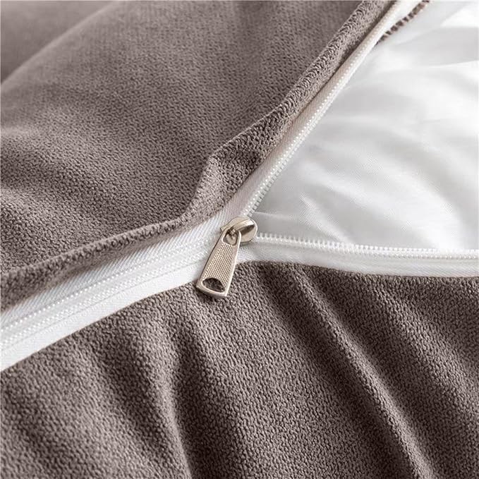 Triangular Reading Bed Rest Pillow Large Bolster Cushion Headboard Backrest Wedge Pillow with Removable Cover and Two Large Side Pockets (Cedar Brown, 47 x 8 x 20 inches)