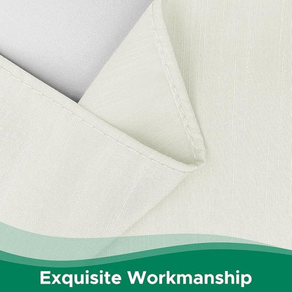 Biscaynebay Wrap Around Bed Skirts for Queen Beds 14" Drop, Ivory Adjustable Elastic Dust Ruffles Easy Fit Wrinkle & Fade Resistant Silky Luxurious Fabric Solid Machine Washable