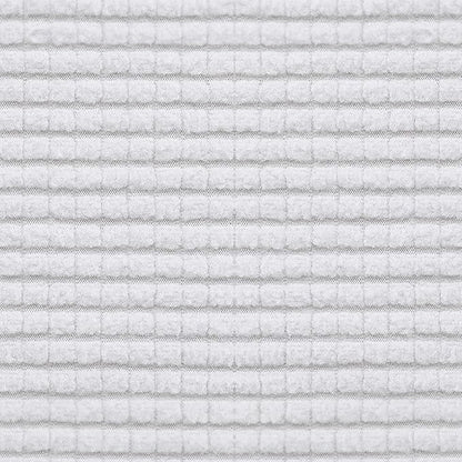 Easy-Going Stretch Futon Slipcover Armless Futon Bed Cover Furniture Protector Without Armrests with Elastic Bottom for Kids, Soft Jacquard Fabric Small Checks (Medium, Snow White)