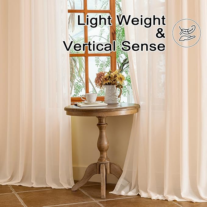 MAIHER Soft Pink Sheer Pleated Drapes 96 Inches Long for Girls Bedroom Soft Touch Light Filtering Pinch Pleat Curtains with Adjustable Hooks for Living Room, Soft Pink, 42" W x 96" L, 2 Panels