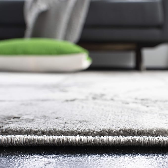 SAFAVIEH Craft Collection Runner Rug - 2'3" x 12', Grey & Silver, Modern Abstract Design, Non-Shedding & Easy Care, Ideal for High Traffic Areas in Living Room, Bedroom (CFT877G)