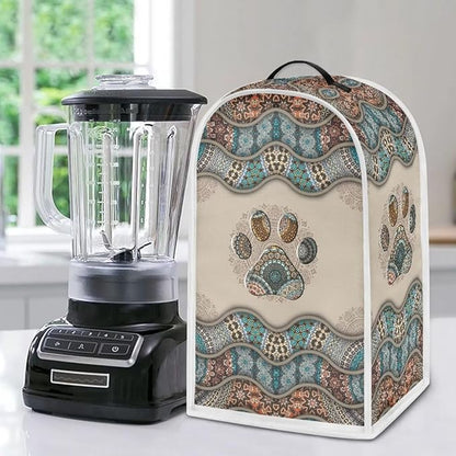 Talayituse Boho Paw Print Blender Dust Cover, Fingerprint Protection Cover for Stand Mixer or Coffee Machine, Home Kitchen Appliance Cover for Stain Dust Resistant Supplies