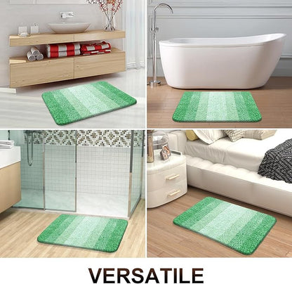 OLANLY Bathroom Runner Rugs 47x20, Extra Soft Absorbent Microfiber Bath Rugs, Rubber Backing, Quick Dry, Machine Washable Bath Mats for Bathroom Floor, Tub and Shower, Home Decor Accessories, Green