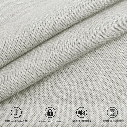 Easy-Going Linen Look Blackout Curtain 108 Inch Length Grommet Window Curtain Drapes for Bedroom, Living Room Thermal Insulated Room Darkening (Set of 2 Panels, Light Gray)