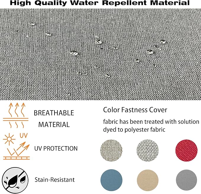 COZYVIDA Outdoor/Indoor 24x24 inch Deep Seat Patio Cushions Set of 2 Resilient Foam Filling Water Repellent Stain-Resistant UV Resistant Weather Resistant Patio Cushions Light Grey