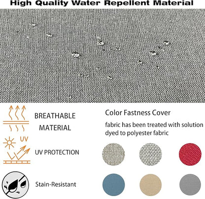 COZYVIDA Outdoor/Indoor 24x24 inch Deep Seat Patio Cushions Set of 2 Resilient Foam Filling Water Repellent Stain-Resistant UV Resistant Weather Resistant Patio Cushions Light Grey