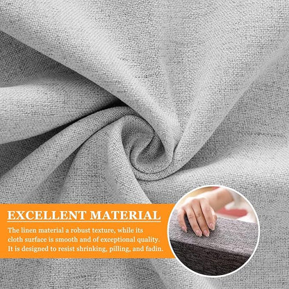Couch Arm Rest Pillow, Linen Armrest Cushion, High Density Foam Armrest Cushion, Removable & Washable Rectangular Headboard Elbow Support for Armchair Sofa Bed,Light Gray-2pcs,5.9x5.9x19.7