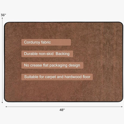 Placoot Corduroy Heavy Duty Office Chair Mat for Carpet & Hardwood Floors, Desk Chair Mat for Carpeted Floors and Hardwood Floor for Home Office